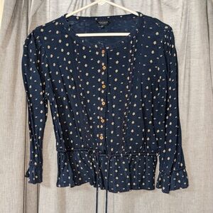 Women's Lucky Brand Top, Quarter sleeve, cute tassels! Size M